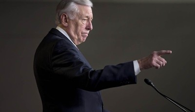 
              House Minority Whip Rep. Steny Hoyer of Md. gestures during a news conference in Washington, Capitol Hill, Thursday, Dec. 27, 2012, where he urged House Republicans to end the pro forma